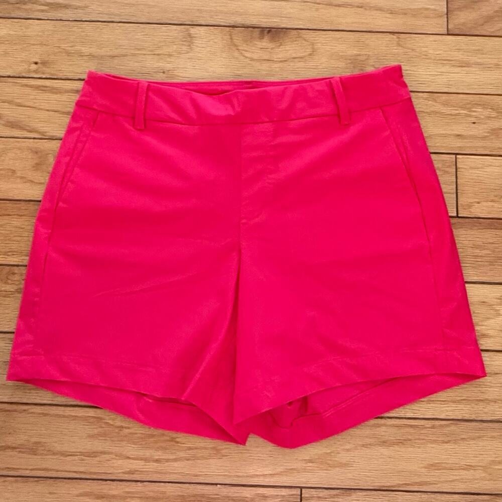 Women’s Spanx Hibiscus Sunshine 6” Inseam Pull on Stretch Shorts Sz Medium